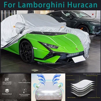 Par Lamborghini Huracán 210T Pilnu Auto Pārsegi, Āra Saules uv aizsardzību, Putekļi, Lietus, Sniega Aizsardzības Auto seguma