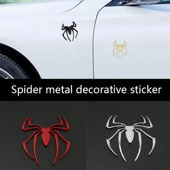 Auto Uzlīmes Metāla 3D Spider Auto Logo Zelta/Sudraba/Melns/Sarkans Auto Stils Piederumi Metāla Uzlīmes Chrome Spider Žetona Emblēma