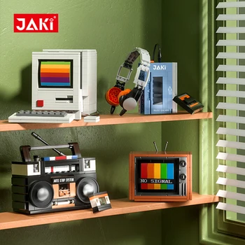 KM Retro elektro Iekārtu Celtniecības Bloki Rotaļlietas TV, Datora Lentes Walkman Spēle Mašīnu, Rakstāmmašīnu lentes Rotājumu Kolekcija