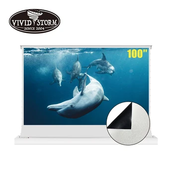 VIVIDSTORM 100 collu Elektriskā Salokāms Projektoru Ekrāns Ar Baltiem Kino Materiāls Home Cinema 4k Ekrāna Filmas