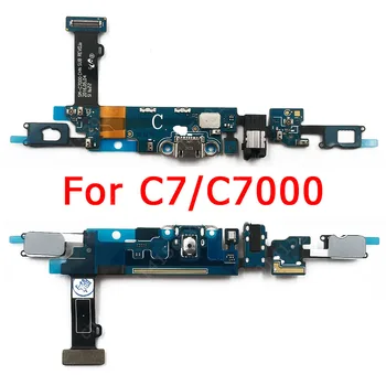 Oriģinālais USB Maksas Valdes Samsung Galaxy C7 Uzlādes Ports C7000 PCB Dock Connector Flex Cable Rezerves Rezerves Daļas