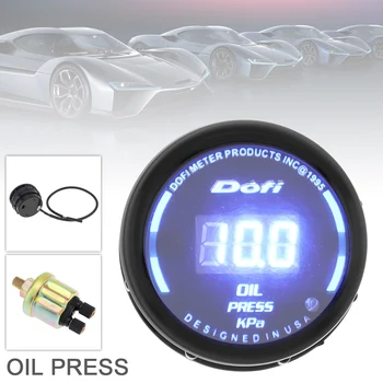 2 Collu Digital 52mm Auto Eļļas Spiediena Mērītājs Auto Turbo Boost Vakuuma Ūdens, Naftas, Gāzes Temp Tach Sprieguma Naftas Nospiediet Metru LED Displejs