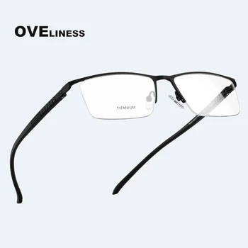 Modes vīriešu rāmji, brilles vīriešu Optiskās Brilles Rāmis Vīriešiem Tuvredzība Recepšu brilles Pusē Metāla Titāna Sakausējuma brilles