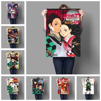 Japāņu anime, manga Demon Slayer sienas, mākslas plakāti, Mājas Dekoru, bārs, kafejnīca, plakāta kvalitātes Pirmsskolas Bērnu Istabas Krāsošanas audekla apgleznošana