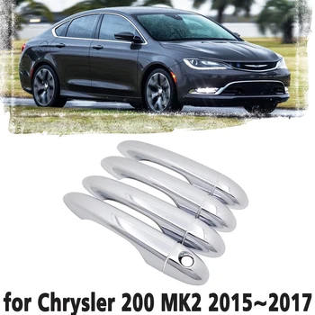 Luksusa chrome durvju roktura vāciņš melns aizsardzības vāks Chrysler 200 MK2 200c 2015 2016 2017 Auto aksesuāru uzlīmes