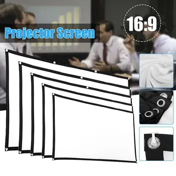 DLP Projektor Led Projektors, Ekrāns Portatīvie 16:9 Poliestera Āra Filmu Ekrāna Ceļojumu vai Mājas Kinozāles