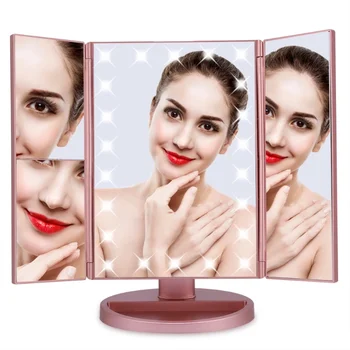 Kosmētikas Spoguļi ar Palielinājumu Darbvirsmas Trīs Reizes LED Gaismas Aplauzums Spogulis Touch Dimming Grupa 2x 3x Palielinājuma Spogulis