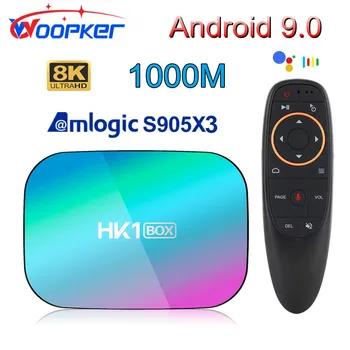 Woopker HK1 LODZIŅĀ 8K TV Kastē Android 9.0 Amlogic S905X3 4B 128GB 1000M Dual WiFi Media Player GooglePlay Youtube HK1BOX Set top box
