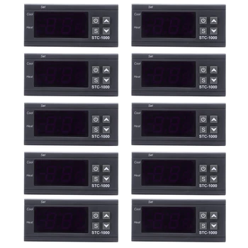 10X 220V Digitālo STC-1000 Temperatūras regulators Termostata Regulators+Sensora Zondi