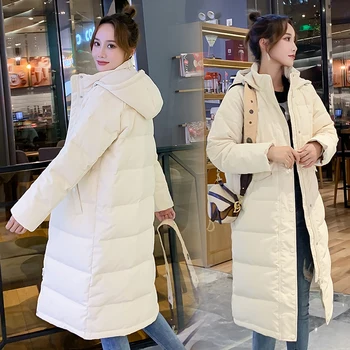 Han izdevums jaunās filmas ziemu balta pīle uz leju zaudēt pār-the-ceļgala sieviešu sabiezējums kapuci jaka, dūnu jaka