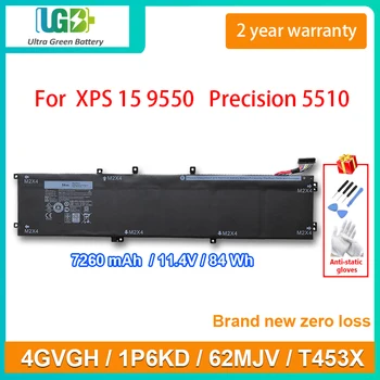 UGB Jaunu 4GVGH 1P6KD T453X 62MJV Akumulatoru DELL Precision 5510 XPS 15 9550 series P56F P56F001 11.4 V 84WH