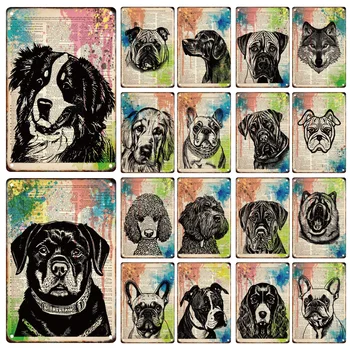 Suņi Mājdzīvnieki Plakāti Metāla Dekoratīvās Pazīmes, Skārda Krāsošana Vintage Signālu Mājas Dzīvojamā Istaba Kluba Pet Uzglabāt, Sienu Mākslas Dekoratīvie Gleznojumi